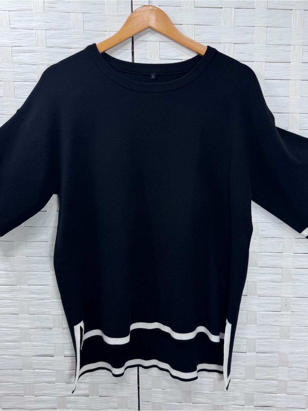 Amazon Black w/White Border Contrast Relaxed Fit Lounge Set Size Large - Picture 2 of 14